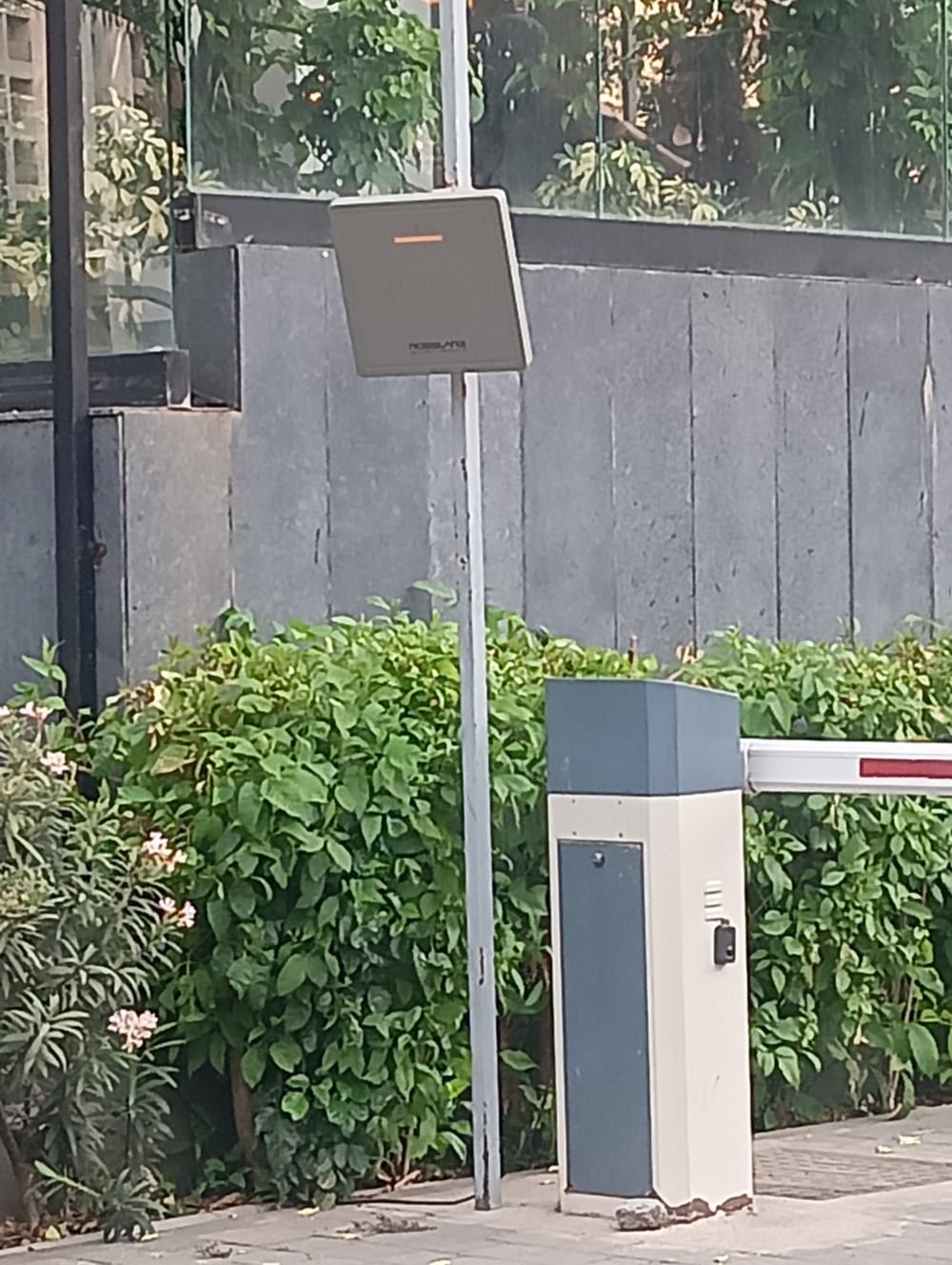 Installed boom barrier with RFID access reader in Pune